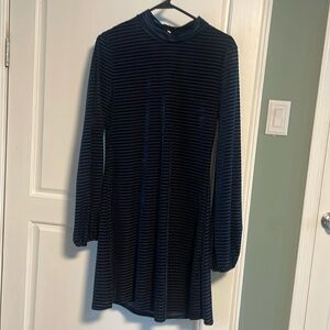 Lulu’s Navy Velvet Textured Dress